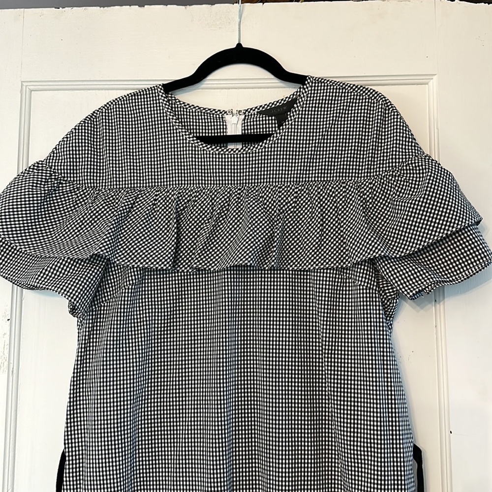 Gingham Cotton Dress | Cottagecore Prairie Ruffle Tie Waist · J.Crew - Picture 3 of 13